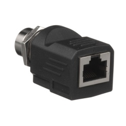 PANDUIT ICAM12DRJS Adaptador IndustrialNet? de M12 D-Code a Rj45 para Uso en Redes Industriales Proteccion IP20 en RJ45 e IP68 en M12 Color Negro