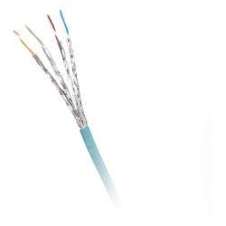 PANDUIT ISX6X04ATL-LED Bobina de Cable Blindado S/FTP Categoria 6A Uso Industrial con Resistencia al Aceite Rayos UV y Abrasion Multifilar (Flexible) Color Azul Cerceta Bobina de 500 Metros (1640 Pies