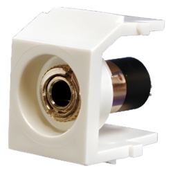 PANDUIT NK35MSSIW Modulo Acoplador Estereo de 3.5mm (1/8) Tipo Keystone Para Soldar Color Blanco Mate