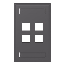 PANDUIT NK4FBL Placa de Pared Vertical Salida Para 4 Puertos Keystone Con Espacios Para Etiquetas Color Negro