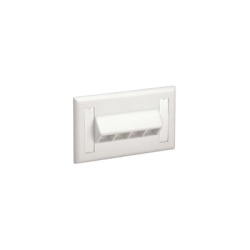 PANDUIT NK4HSFIWY Placa de Pared Horizontal Salida Para 4 Puertos Keystone Con Espacios Para Etiquetas Color Blanco Mate