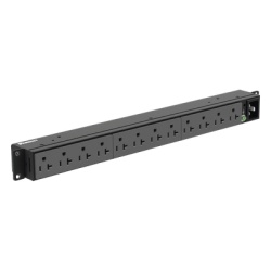 PANDUIT P12B19M PDU Basico para Distribucion de Energia Enchufe de Entrada NEMA 5-20P Con 12 Contactos NEMA 5-20R Instalacion Horizontal de 19in 1UR 20 Amp 120 Vca