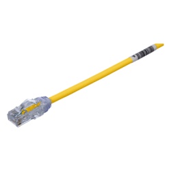 PANDUIT UTP28X2YL Cable de Parcheo UTP Cat6A CM/LSZH Diametro Reducido (28AWG) Color Amarillo 0.61 Metros (2 Pies)