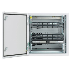 PANDUIT ZDF242430 Gabinete Industrial Preconfigurado de Montaje en Pared Fabricado en Acero Bajo en Carbono Proteccion NEMA 4/4X/12 IP66 de 12 UR Color Gris