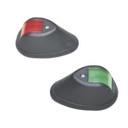 PERKO 0254-B00-DP1 Set de Luces de Navegacion Verticales Rojo / Verde con Carcasa en Color Negro para Embarcaciones a Motor de Menos de 20 Metros