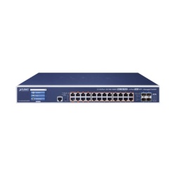PLANET GS-5220-24UPL4XVR Switch Administrable Capa 3 24 Puertos Gigabit 802.3bt Hasta 600 W 4 Puertos 10 G SFP+ Con Pantalla Tactil para Configuracion Basica