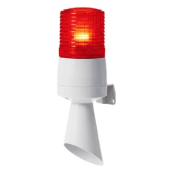 QLIGHT S60ADL-110-R Luz LED con patrones de destello fijo y destellante con buzzer incorporado de alto volumen Max. 95 dB color Rojo 110 VCA