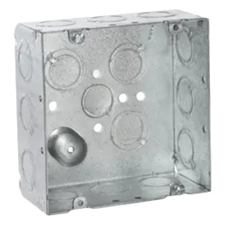 RACO HUB-257 Caja Cuadrada 4 11/16 x 4 11/16"/ Profundidad de 2- 1/8"/ Cuenta 1 Entrada de 1/2" y 15 TKO (1/2"-3/4").