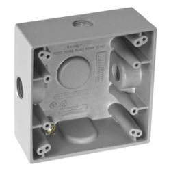 RAWELT RC-0502 Caja Cuadra de 1/2" a Prueba de Intemperie/ Cuenta con 3 salidas.