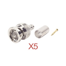 RF INDUSTRIES LTD KIT-RFB-1707-D5 Kit de 5 Conectores BNC Macho RFB-1707-D de Anillo Plegable / RG-59 75 Ohm.