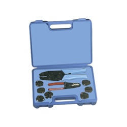 RF INDUSTRIES LTD RFA-4005-500 Kit en Estuche Plastico con 7 Muelas para Instalar Terminales en Cable Pinzas RFA-4005-20 y Desforradora de Cable.