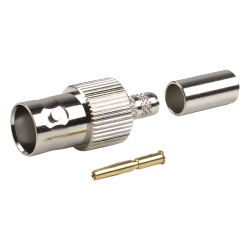 RF INDUSTRIES LTD RFB-1124-1X Conector BNC Hembra de Anillo para Cables RG-8/X LMR-240 9258 Niquel/ Oro/ Delrin.