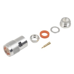 RF INDUSTRIES LTD RFN-1002-1SI Conector N Macho de Rosca para Cables 9913 RFLASH-1113 7810A RG8/U-SYS CNT-400 8214 Plata/Oro/Teflon.