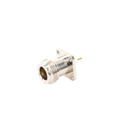 RF INDUSTRIES LTD RFN-1021-5 Conector N Hembra de Montaje de Panel con 4 perforaciones a 12.7 mm soldable.