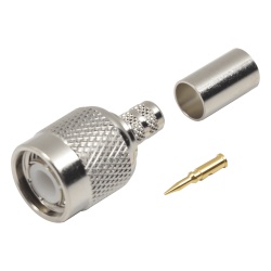 RF INDUSTRIES LTD RFT-1203-1X Conector TNC Macho de Anillo Plegable para Cables LMR-240 RG-8/X 9258 Niquel/Oro/Delrin.