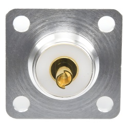 RF INDUSTRIES LTD RFU-521-ST Conector UHF Hembra (SO-239) para Montaje de Chasis con 4 Hoyos a 18 mm Terminal Soldable Plata/ Oro/ Teflon.