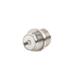 RF INDUSTRIES LTD RFU-523 Conector UHF Hembra (SO-239) en Linea Montaje Frontal en D Plano Niquel/ Plata/ Baquelita.