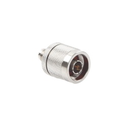 RF INDUSTRIES LTD RFU-625 Adaptador en Linea de Conector Mini UHF Hembra a N Macho Niquel/ Oro/ Teflon.
