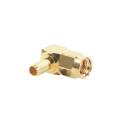RF INDUSTRIES LTD RP-3010-1C1 Conector SMA Macho Inverso en Angulo Recto de Anillo Plegable para Cables RG-58/U RG-142/U Oro/ Oro/ Teflon.