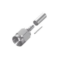 RF INDUSTRIES LTD RSA-3000-7 Conector SMA Macho de Anillo Plegable para Cables; RG-58/U Plenum RG-122 Motorola Blanco Niquel/Oro/Teflon.