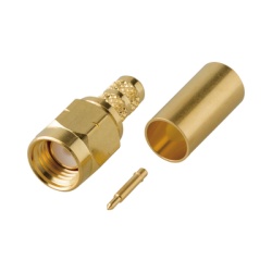 RF INDUSTRIES LTD RT-3000-1C Conector SMA Macho de Rosca Izquierda Anillo Plegable para Cable RG-58/U Oro/ Oro/ Teflon.