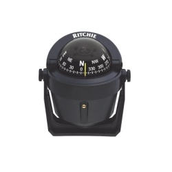RITCHIE B-51 Brujula de Navegacion Maritima Serie Explorer / Montaje en Bracket / Color Negro / 2 3/4" (70 mm) Direct Reading Dial / Iluminacion Nocturna Verde Interna / Compensadores Integrados / Mov