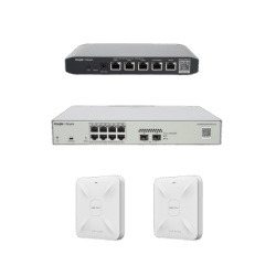 RUIJIE RG-KIT-OH-100 Solucion Completa de Red para hasta 100 Clientes y hasta 2 servicios de Internet. Ideal para Iniciar un Proyecto de Hoteleria u Oficina