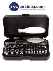 SAXXON SXN3010009 TVC PITCAIRN - Set de Herramientas con Desarmador de 16 Puntas/ 8 Dados Intercambiables/ Mango Ergonomico/ Medidas 13.5x8cm/