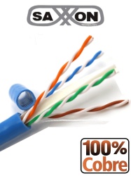SAXXON TVD119044 SAXXON OUTPCAT6AAZO - Bobina de Cable UTP Cat6A 100% Cobre/ 305 Metros/ Uso Interior/ Color Azul/ Categoria 6A/ 4 Pares/ Soporta Estandares: YD / T1019-2001 ISO / IEC 11801 ANSI / T