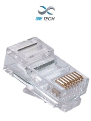 SBE TECH SBT1610004 SBE TECH 24018P8C - Plug RJ45 8 posiciones 50 micras de Oro CAT5e (50 pza)