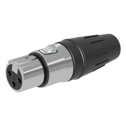 SEETRONIC SCHF3 Conector hembra XLR de 3 nucleos con carcasa de acero inoxidable y contactos chapados en oro