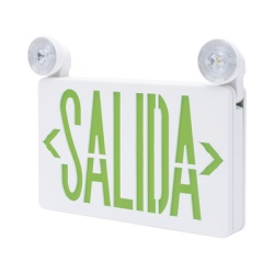 SFIRE SFKDC860 Letrero de Emergencia LED DUAL de SALIDA con Luz de Emergencia/Montaje Universal (pared lateral o Techo)/Bateria de Respaldo Incluida
