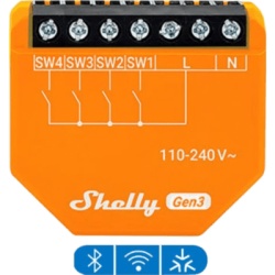 SHELLY SHELLYI4GEN3 Controlador de Cuatro Entradas Digitales / WIFI/ Residencial / Nube P2P y control local / Google Nest / Alexa