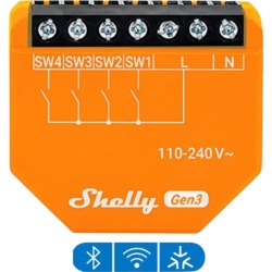 SHELLY SHELLYI4GEN3 Controlador de Cuatro Entradas Digitales / WIFI/ Residencial / Nube P2P y control local / Google Nest / Alexa