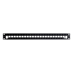 SIEMON TM-PNLZ-24-01 Patch Panel TERA-MAX Blindado de 24 Puertos Modular (Vacio) Plano Color Negro 1UR