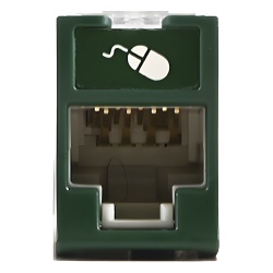SIEMON U5-H07NS Jack UltraMAX Cat5e UTP Montaje Hibrido en Placa de Pared (Plano y Angulado) Color Verde Punch Down