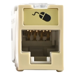 SIEMON U6-H20NS Jack Ultramax Cat6 UTP Montaje Hibrido en Placa de Pared (Plano y Angulado) Color Marfil Punch Down