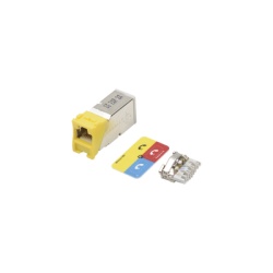SIEMON Z6A-S05 Jack Z-Max Cat6A Blindado Montaje Hibrido en Placa de Pared (Plano y Angulado) Color Amarillo