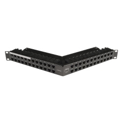 SIEMON Z6AS-PNLA-U48K Patch Panel Z-Max de 48 Puertos Blindado Precargado con Jacks Categoria 6A Angulado 1UR