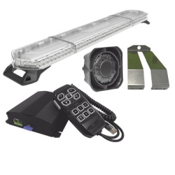 SIGNALPRO KITMETEORO Kit de Sirena Bocina y Torreta de 48" Con 96 LED Ambar Ideal Para Equipar Unidades De Seguridad Privada MinerIa e Industria