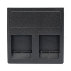 SIMON SM-2-KEY-G Modulo Color Grafito con 2 Espacios para Jack Keystone con Guardapolvo para las Cajas de Escritorio Ofiblock y Teleblock / (KB76/14)