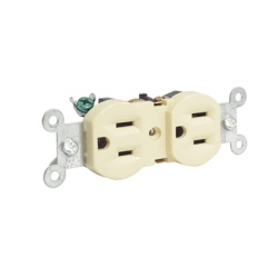 SURTEK SYS-136400 Contacto duplex tapa marfil base negra 15A 127 Vca