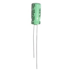 Syscom 140-HTRL25V10 Capacitor Electrico para Radios 10 MF 25 VHI-T.