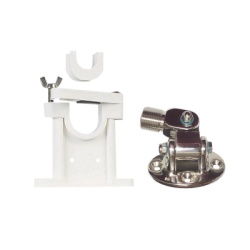 Syscom 410R/2 Kit de montaje de acero inoxidable ajustable con soporte para antenas de 1" o 1 1/2" de Diametro. Rosca Estandar 1" x 14 Hilos.