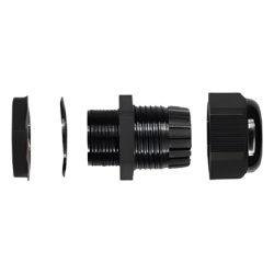 Syscom 563-NG-9512 Conector Glandula Negro PG-9.9 mm para Exteriores.