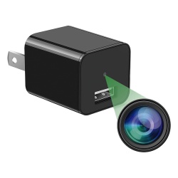 Syscom M1B Camara Oculta en Cargador de Pared (Spyce Camera) / Memoria de 8GB / Resolucion 2 Megapixel (1080P) / Grabacion Continua o por Movimiento