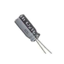 SYSCOM PARTS CE4.7/50V Capacitor Electrolitico de Aluminio Radial de 4.7 ÂµFd 50 Vcc 105 Â°C 5 x 11.7 mm.