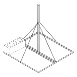 SYSCOM TOWERS FRM125 Montaje No penetrante de Techo con Mastil pregalvanizado de 1.25" diam. 1.5 m altura.