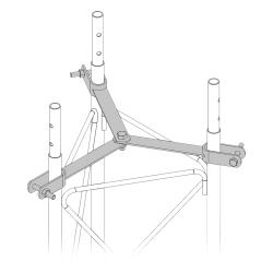 SYSCOM TOWERS SJB-30 Brida para sujecion de retenida compatible con tramos STZ30 Galvanizado Electrolitico.