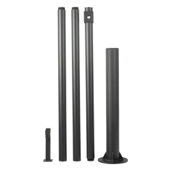 SYSCOM VIDEO XGAPOLE6M/A Poste Seccionado de 6 Metros / Especializado para la Instalacion de Videovigilancia / Incluye Base de Cimentacion y Brazo para Camara PTZ / Color Negro